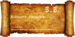 Bohnert Benedek névjegykártya